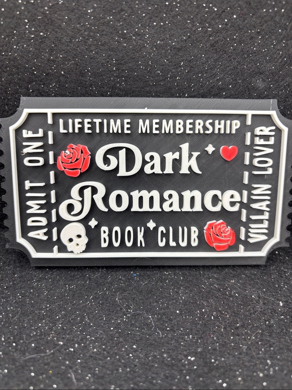 Dark Romance Book Club Sign - Gray, White & Red - Picture 3 of 3